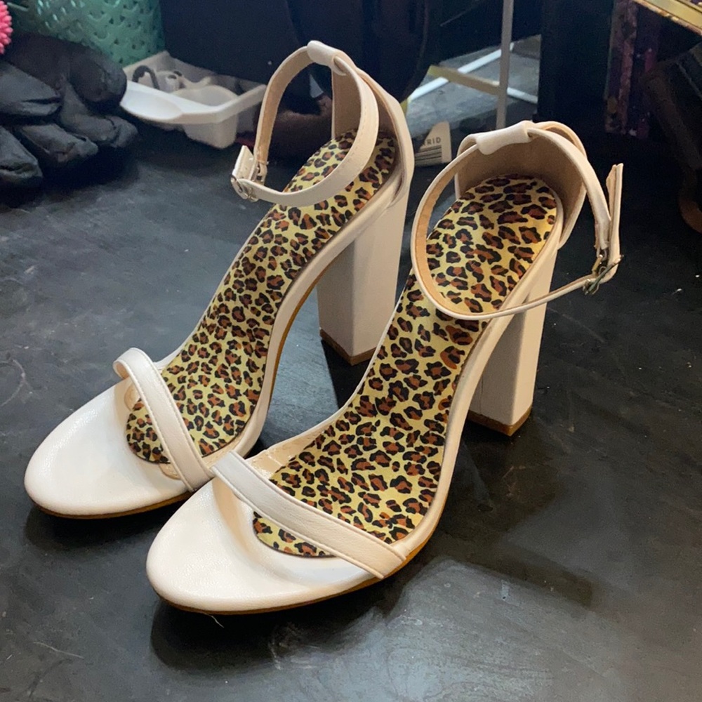 Ankle Strap Open Toe White Brand New Leather Shoes